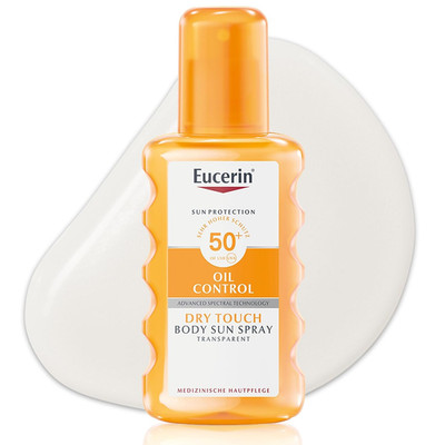 Eucerin Oil Control Body Sun Spray Transparent LSF 50+ 200 Ml, Transparentes Son