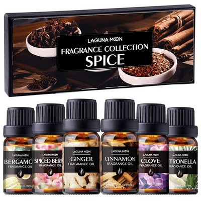 Essential Oils Aromatherapy Set - 6 Oils for Diffusers- Fall spice