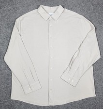 Men's Dress Shirt XXL Taupe Long Sleeve Pique Knit Goodfellow Standard 54" Chest