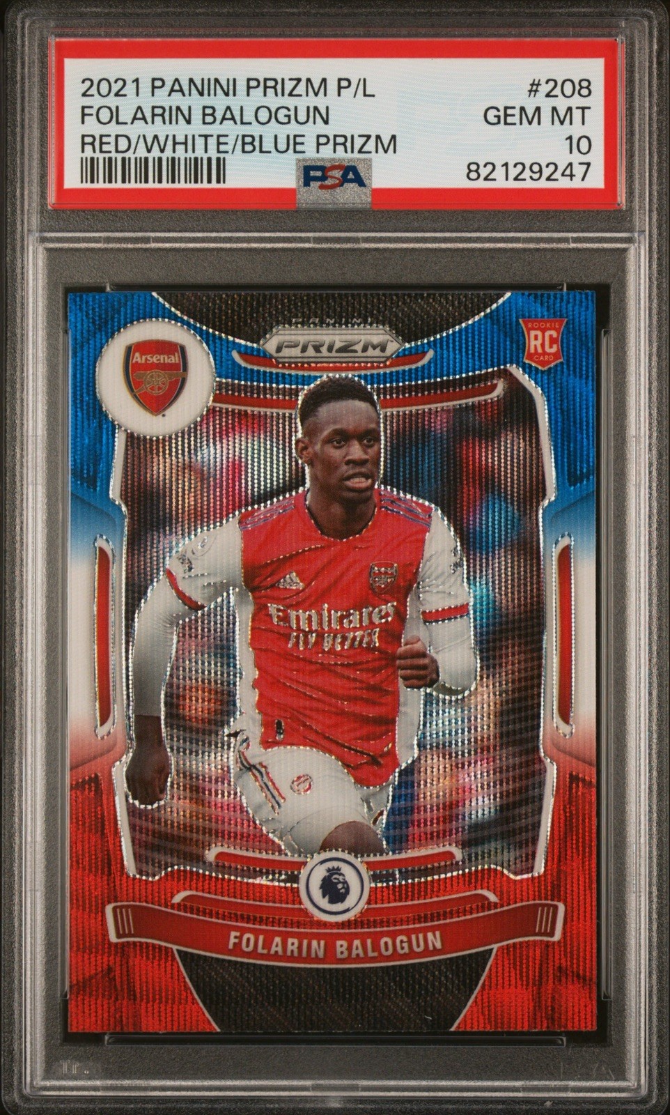 2021 PANINI PRIZM EPL RED WHITE BLUE PRIZM #208 FOLARIN BALOGUN PSA 10 USMNT USA