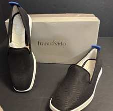 NWB Franco Sarto Boston 3 Black Mesh Slip On Loafers/Womens Size 5 M