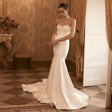 Fashion Sweetheart Lace Appliques Wedding Dresses Corset Mermaid Bride Gowns