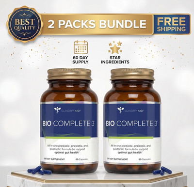 Gundry MD Bio Complete 3 Supplement 60 Capsules Optimal Gut Health(2 Packs)