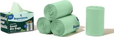 Repurpose 3 Gallon Compostable Small Bin Trash Bags, BPI Certified, 200 Total