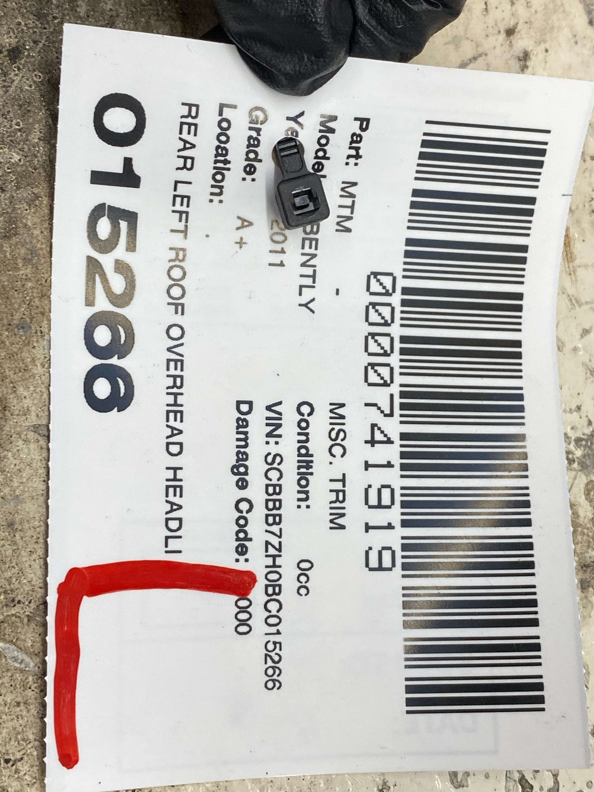 2010-2020 BENTLEY MULSANNE OEM REAR LEFT ROOF HEADLINER TRIM PANEL 3Y5867531