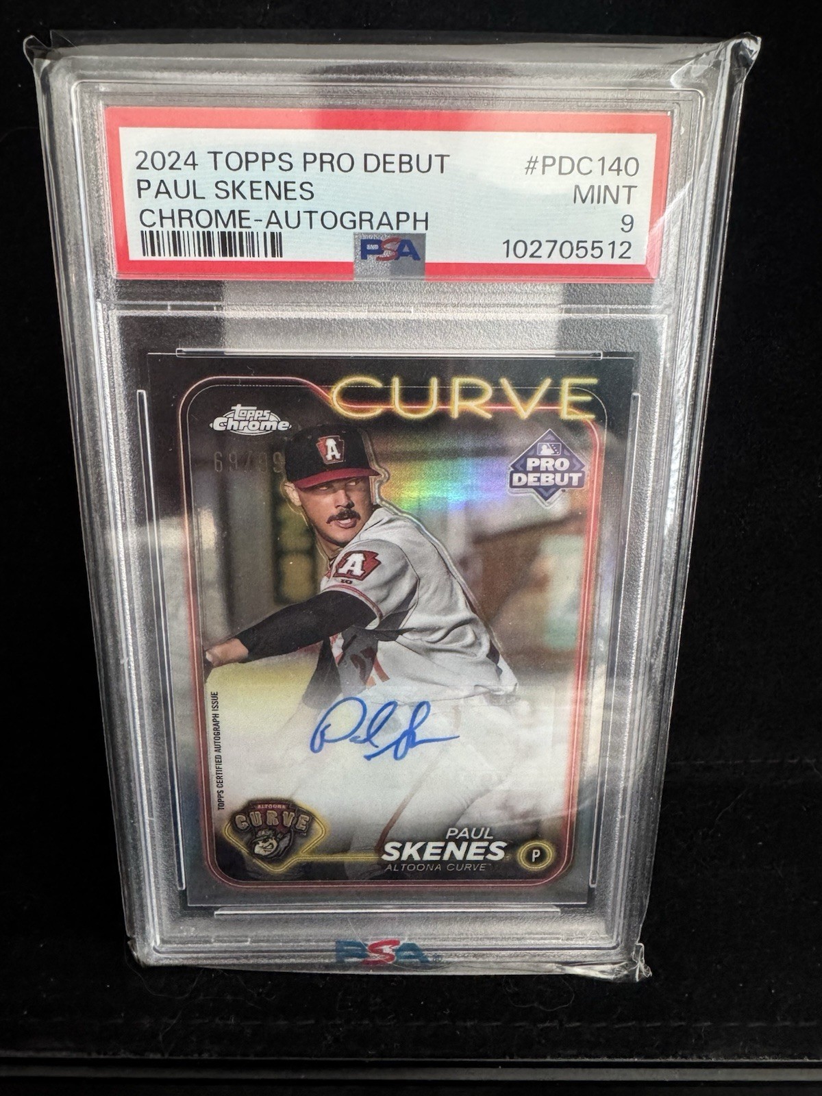 2024 Topps Pro Debut - Chrome Paul Skenes Refractor Autographs /99 PSA 9