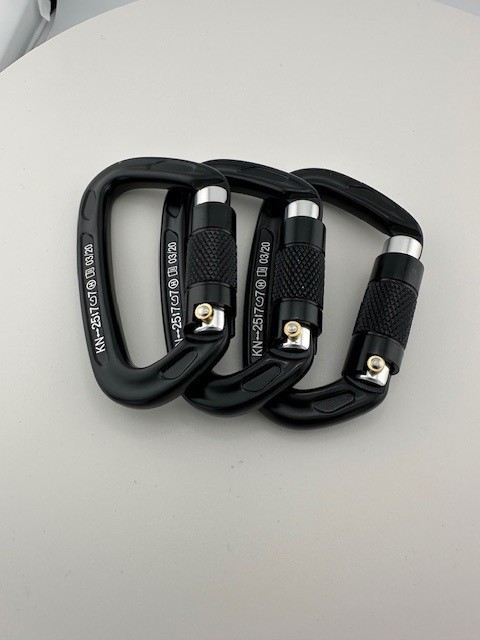 3 PCS Auto Locking Carabiner Clips Heavy Duty 25 KN for Climbing Hiking