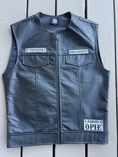 Sons Of Anarchy Vest Men's S Black Faux Leather Biker