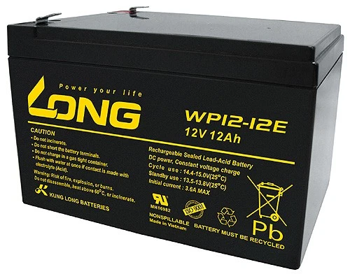 KUNGLONG Kung Long Akku 12V 12Ah Pb Batterie Bleigel WP12-12E zyklenfest F2 6,3mm
