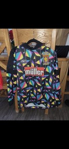 Maillot Domicile Aston Villa 1993-1994 Original – Rare, Livré Avec Carte Signée – Collector Football