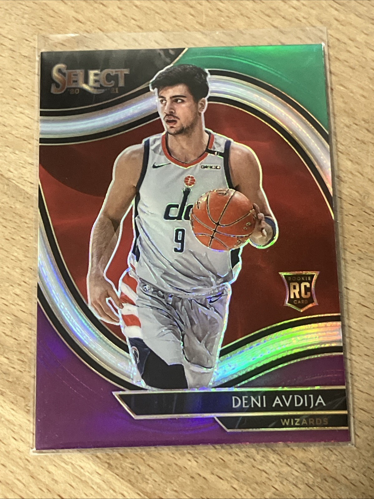 DENI AVDIJA RC 2020-21 Panini Select Green White Purple #292 Courtside PRIZM