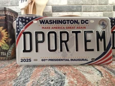 Washington DC Trump 60th Presidential Inaugural License Plate