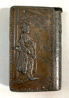 ANTIQUE VTG Brass or Bronze Vesta Case Match Safe Geisha Girl, Asian Theme
