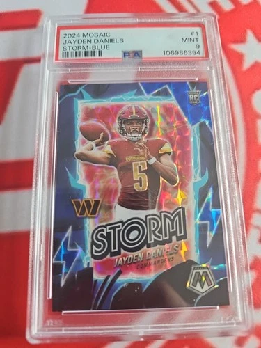 2024 Panini Mosaic Jayden Daniels Storm Blue  78/99 (RC) PSA 9