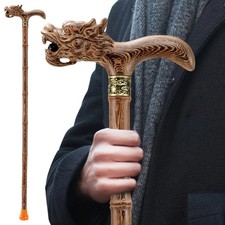 Wooden Cane, Natural Wood WalkingCane, Ergonomic Walking Cane for Men and Wom...
