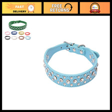 Personalized Bling Rhinestone Leather Dog Collar 10"-24" for Small Medium Breeds