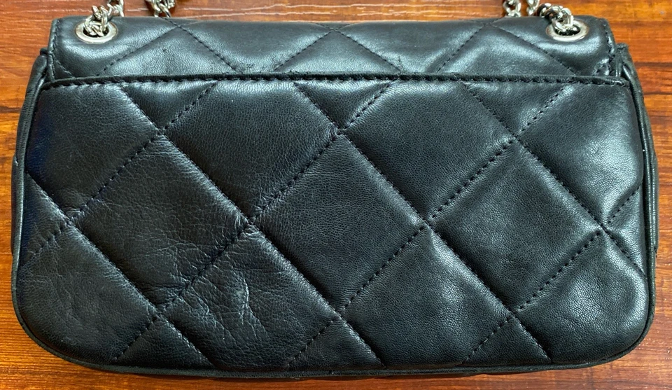 Michael Kors Black Diamond Quilted Faux Leather Flap Shoulder Bag - Image 4 of 4