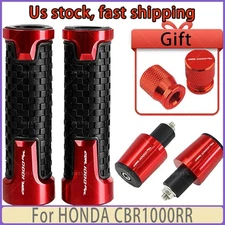3PCS For HONDA CBR1000RR Motorcycle Handlebar Grips Bar End Cap Tire Valve Red