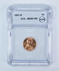 1957-D Lincoln Wheat Cent MS65 RD ICG