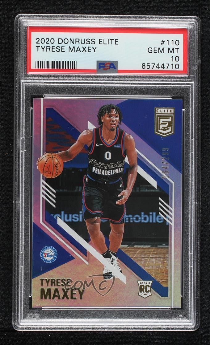 2020 Donruss Elite Rookies /299 Tyrese Maxey #110 PSA 10 GEM MT Rookie RC 0zb7