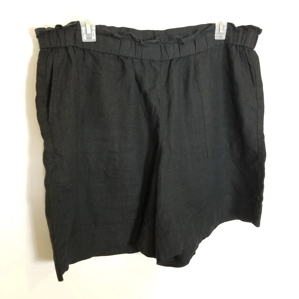 Bermudas de verano negras para mujer J.Jill de lino talla 2X Foto 2 de 4