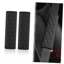 2PCS Car Seat Belt Cover Pads,Leather Seatbelt Covers Protect Shoulder Black