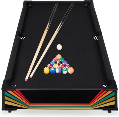 Tabletop Billiard Table, Pool Game Table for Living Room, Game Room W/ 2 Cue Sti