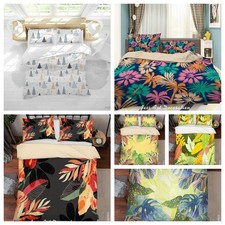 3D Tropical Leaves Colorful Background Quilt Cover Duvet Cover Comforter set