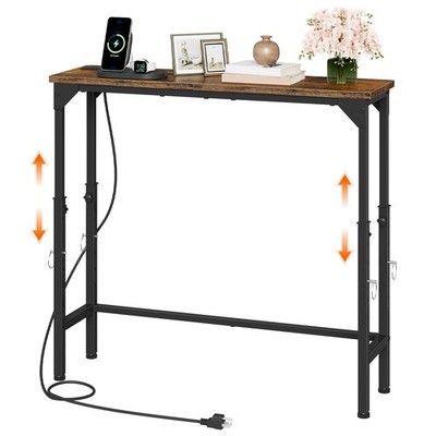 Narrow Console Table with Adjustable Height(21.1''-29.9''), Behind Couch Table,...