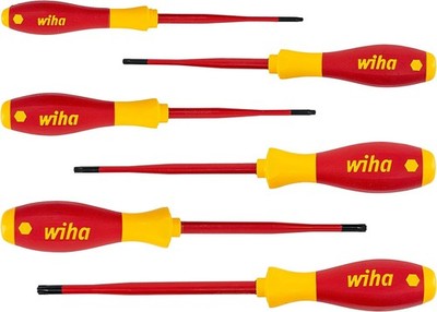 Wiha Schraubendreherset SoftFinish slimFix 6tlg Schraubenziehersatz Elektriker