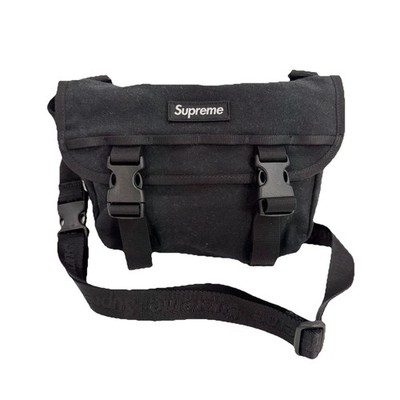 Supreme Black Canvas Cordura Mini Messenger Bag