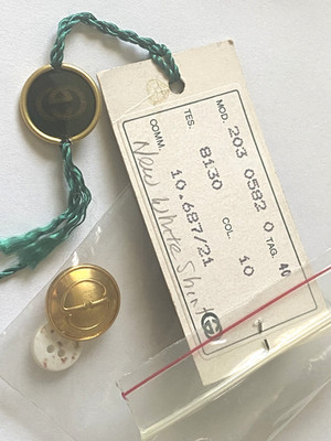 GUCCI GOLD BUTTONS GG LOGO VINTAGE METAL ROUND 11/16''