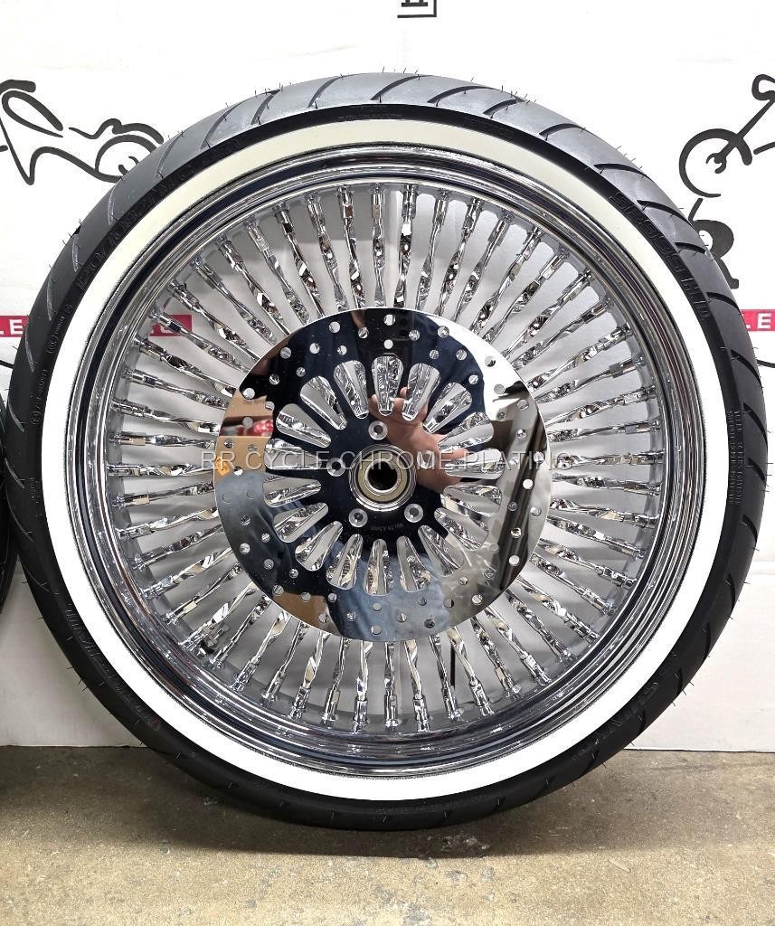 DNA 52 Cali Twisted Spoke 21 18 Wheels Rotors Tire Harley Softail