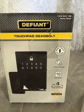 Defiant Square Matte Black Compact Touch Electronic Single Cylinder Deadbolt NEW