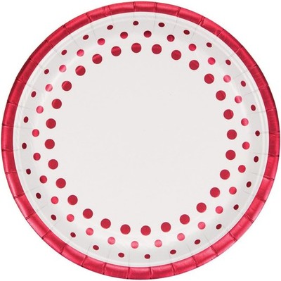 Sparkle & Shine Ruby Red Wedding Anniversary Party 9'' Paper Dinner Plates