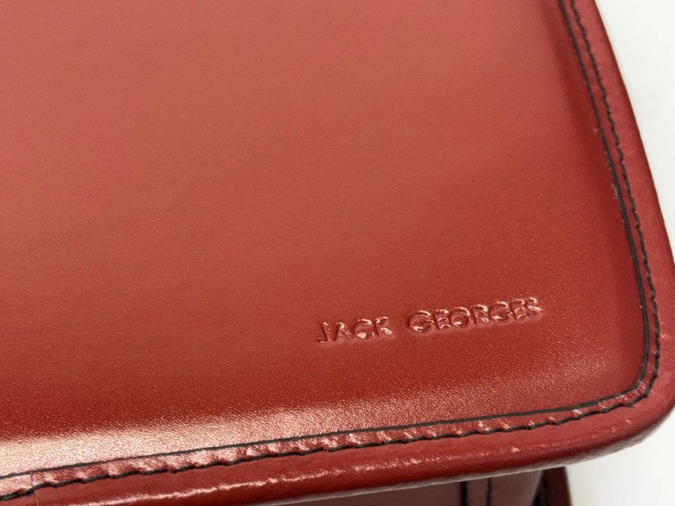 Jack Georges Maletín de Cuero Mensajero Rojo Borgoña Carmín Foto 4 de 4
