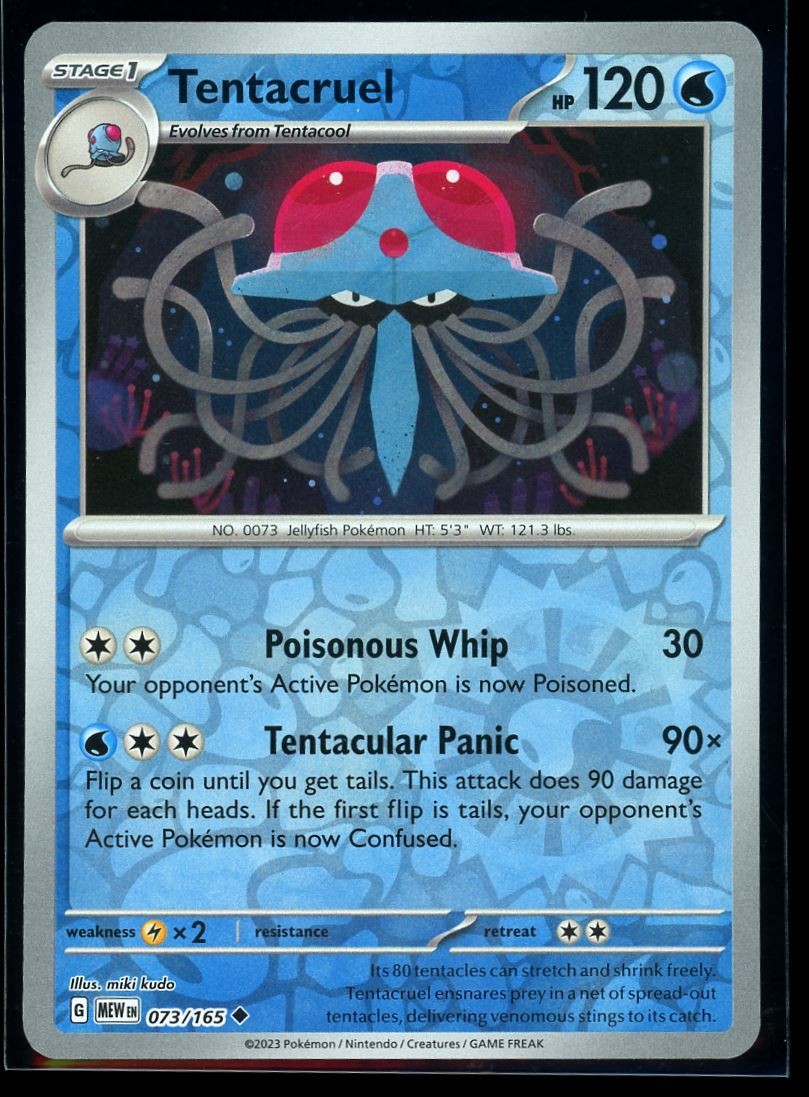 2023 Scarlet & Violet- 151 Tentacruel Reverse Holo Pokemon Card #73