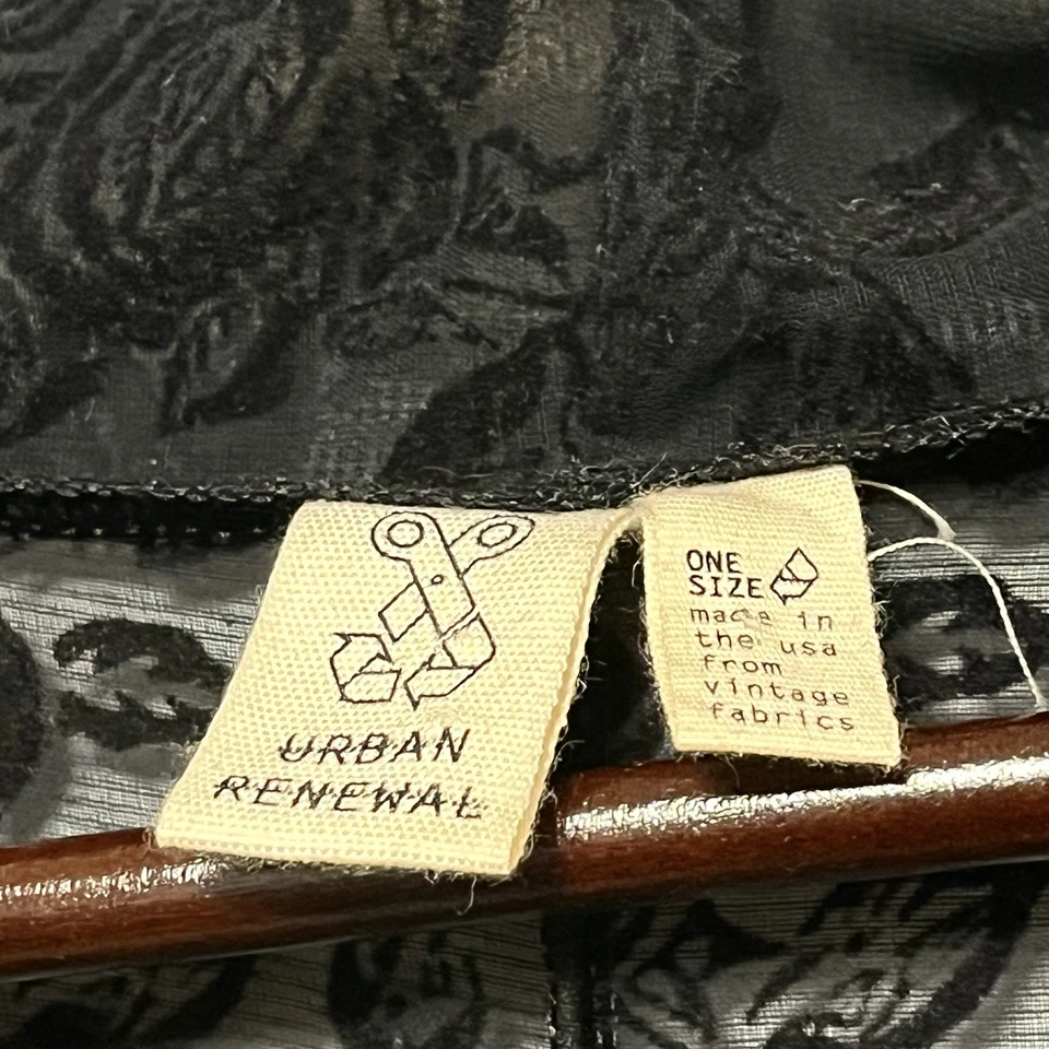 Black Kimono Velvet Burnout Roses Duster Dark Romantic Open Whimsigoth One Size - Image 4 of 4