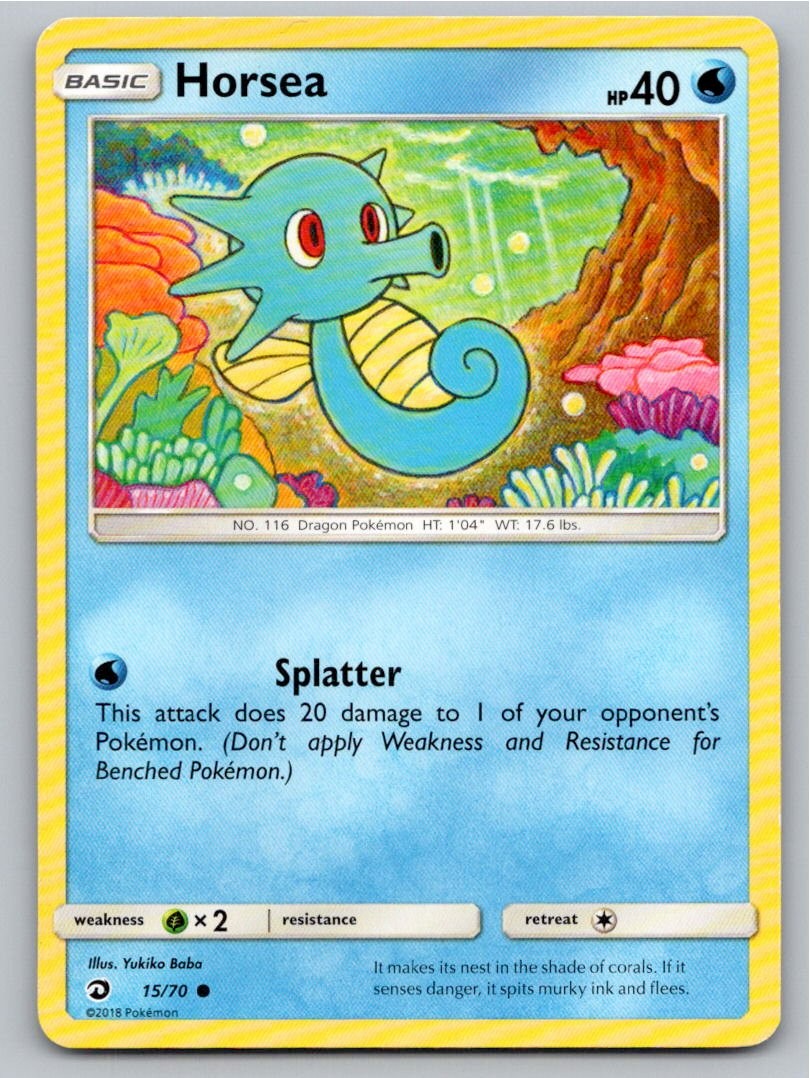 2018 POKEMON HORSEA DRAGON MAJESTY 15/70 C LP A85736 FREE S&H