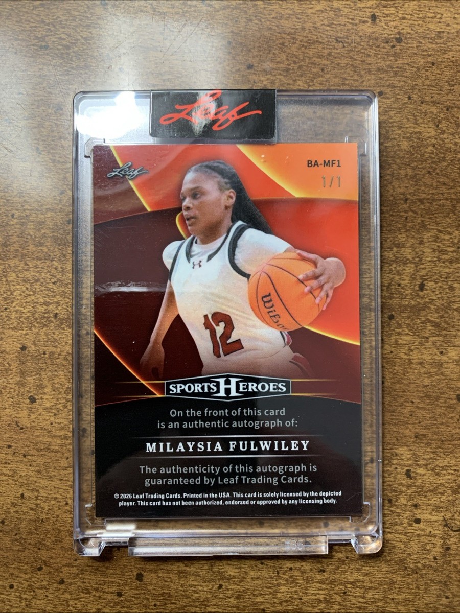 2026 Leaf Sports Heroes Milaysia Fulwiley 1/1 Red Crystal