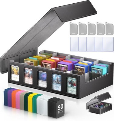 Trading Card Storage Box 5-Row 3900+ Capacity,TCG MTG Card Case with Magnetic...