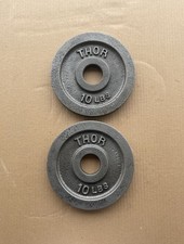 Thor Canada Vintage Olympic 2” 10 Lb Weight Plates 2x10Lb Total 20 Lbs RARE