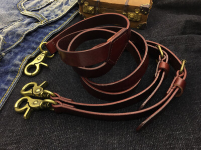Vintage Leather Adult H Back Suspender For Men Jeans Suit Brass Hook Non Stretch
