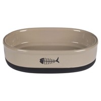 Flamingo Futter- Und Trinknapf Auri Oval Taupe 18,5X13Cm 550Ml Keramik
