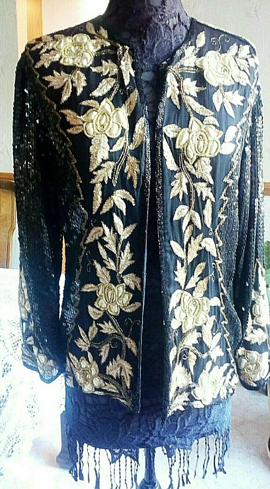 EVENING JACKET BEAUTIFUL  LINED  SEQUINED  SIZE  … - image 4