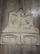 MASTER SPORTSMAN RUGGED OUTDOOR GEAR FLY FISHING VEST MEN’s SIZE Large Khaki Tan