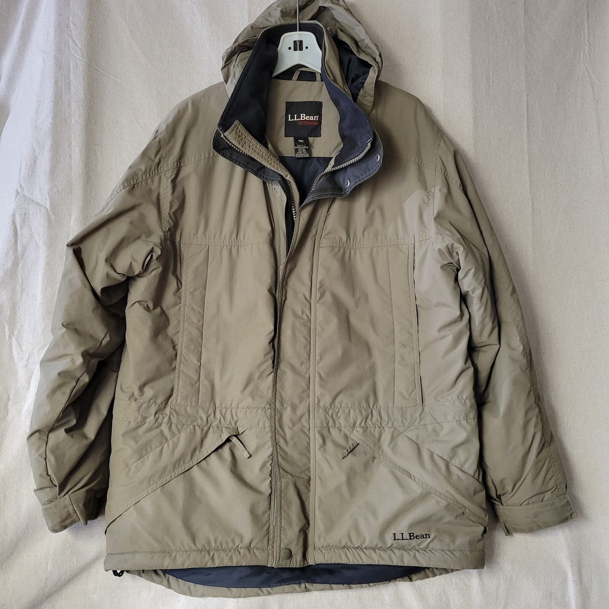 LL Bean Outdoors OHJ98 Men's Tan Ski Jacket Coat Primaloft LL Bean Outdoors OHJ98 Men's Tan Ski Jacket Coat Primaloft