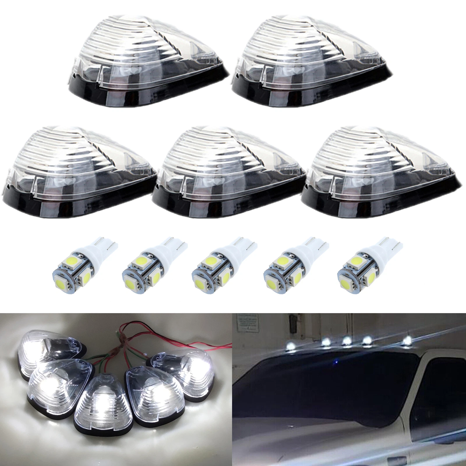Clear Lens White LED Cab Roof Marker Lights For 99-16 F250 F350 F450 Super Duty
Opens in a new windo