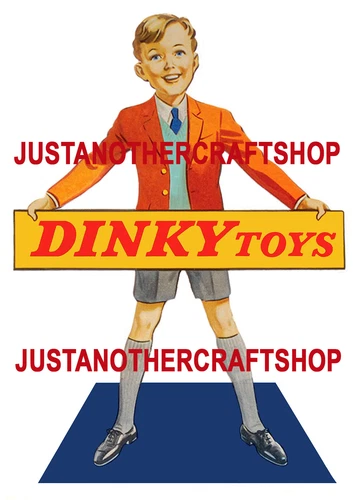 Dinky Toys Vintage 1950's A4 Regular Size Poster Shop Display Sign Advert