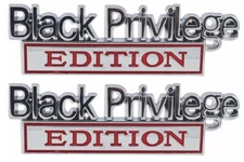 Pair Set Black Privilege EDITION emblem 3D Fender Badge Decal Car Truck 